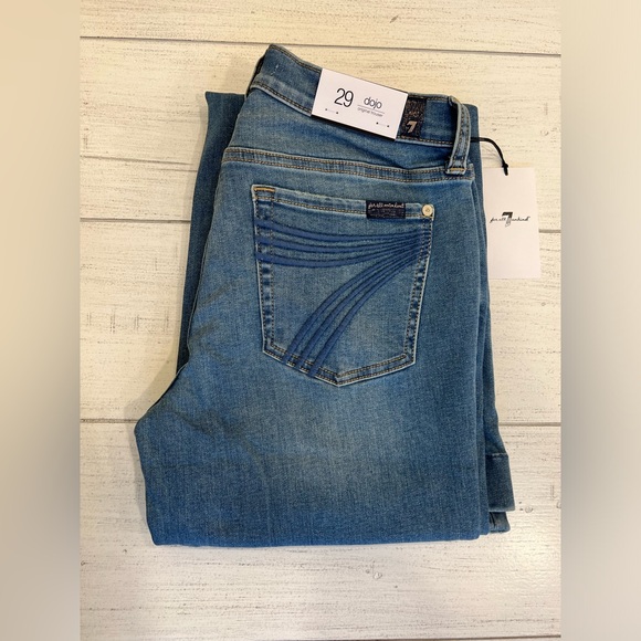 7 For All Mankind Denim - 7 For All Mankind Dojo Original Jeans Trouser NWT Size 29 7FAMK Blue Stitching